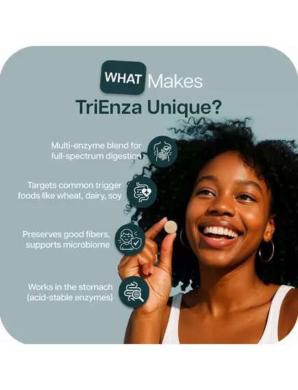 Houston Enzymes TriEnza / Триенза энзимы 180 жевательных табл, фото 4 в магазине биодобавок nutrido.shop
