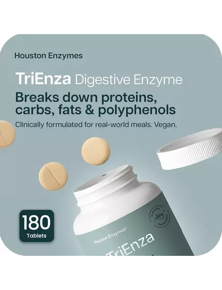 Houston Enzymes TriEnza / Триенза энзимы 180 жевательных табл, фото 7 в магазине биодобавок nutrido.shop