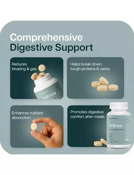 Houston Enzymes TriEnza / Триенза энзимы 180 жевательных табл, фото 10 в магазине биодобавок nutrido.shop