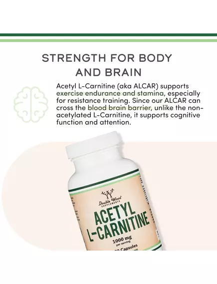 DOUBLE WOOD ACETYL L-CARNITINE / АЦЕТИЛ L-КАРНІТИН 150 КАПСУЛ, фото 7 від магазину біодобавок nutrido.shop