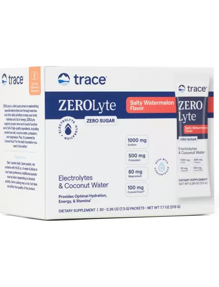 Trace Minerals ZeroLyte Watermelon / Електроліти зі смаком солоного кавуна 30 саше, фото 8 від магазину біодобавок nutrido.shop