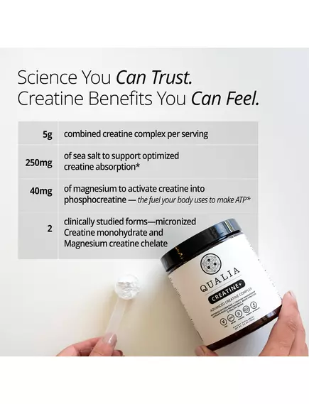 Neurohacker Qualia Creatine+ / Креатин підтримка м'язів, мозку та здорового старіння 110 г, фото 3 від магазину біодобавок nutrido.shop