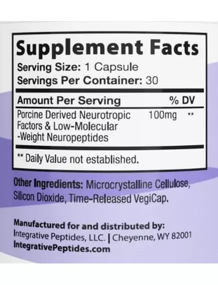 INTEGRATIVE PEPTIDES CEREBROPEP / ПЕПТИДИ ЦЕБРО ПЕП ДЛЯ КОГНІТИВНОГО ЗДОРОВ'Я 30 КАПСУЛ, фото 5 від магазину біодобавок nutrido.shop
