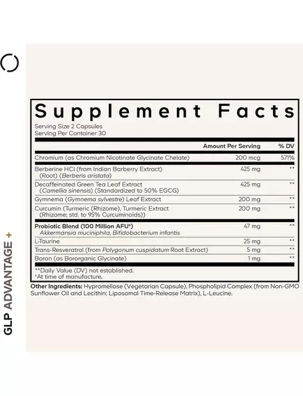 CodeAge GLP-Advantage / Підтримка метаболічного здоров'я з берберином, акермасією та таурином 60 капсул, фото 11 від магазину біодобавок nutrido.shop
