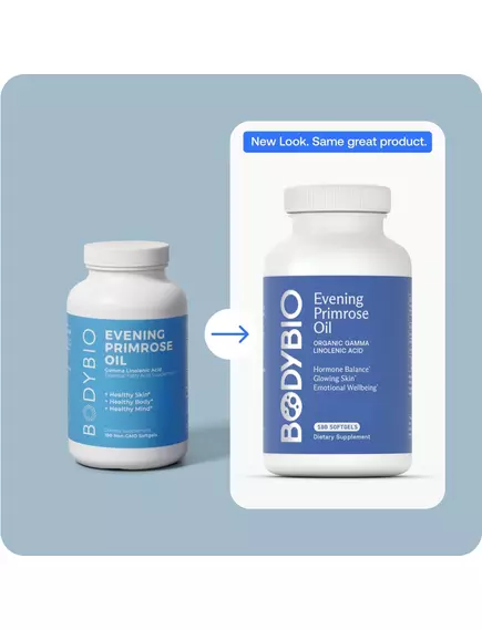 BODYBIO EVENING PRIMROSE OIL / ОЛІЯ ПРИМУЛИ ВЕЧІРНЬОЇ 180 КАПСУЛ, фото 4 від магазину біодобавок nutrido.shop