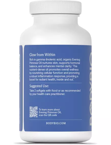 BODYBIO EVENING PRIMROSE OIL / ОЛІЯ ПРИМУЛИ ВЕЧІРНЬОЇ 180 КАПСУЛ, фото 7 від магазину біодобавок nutrido.shop
