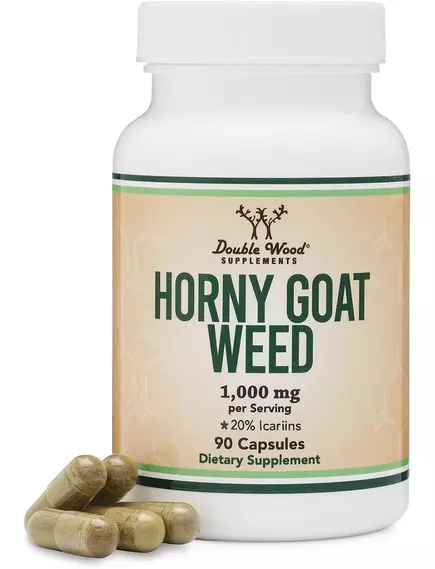 Double Wood Horny Goat Weed / Горянка 20% ікаріїн підтримка лібідо 90 капсул, фото 5 в магазине биодобавок nutrido.shop