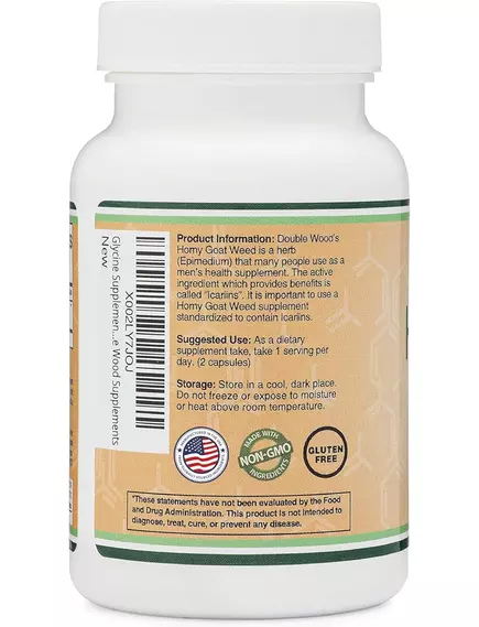 Double Wood Horny Goat Weed / Горянка 20% ікаріїн підтримка лібідо 90 капсул, фото 4 в магазине биодобавок nutrido.shop
