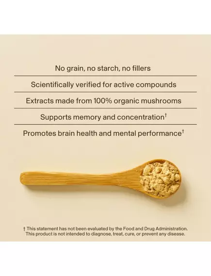 Real Mushrooms Lion's Mane Focus / Їжовик з Кордицепсом та Альфа-ГФХ для концентрації 90 капсул, фото 6 в магазине биодобавок nutrido.shop