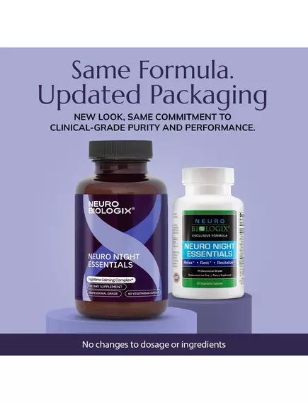 NEUROBIOLOGIX NEURO NIGHT ESSENTIALS (FORMERLY NIGHTTIME CALMING COMPLEX) / НЕЙРО ПІДТРИМКА СНУ 60 КАПСУЛ, фото 7 від магазину біодобавок nutrido.shop