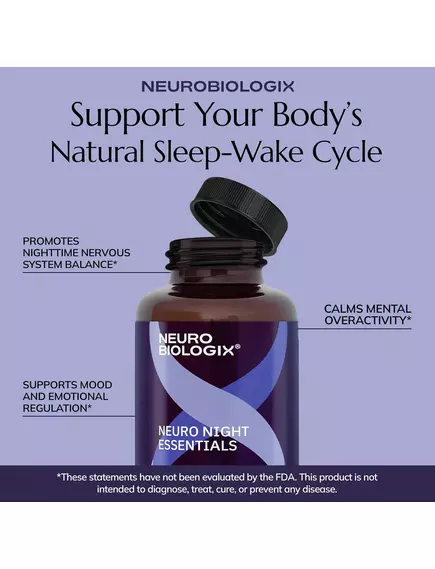 NEUROBIOLOGIX NEURO NIGHT ESSENTIALS (FORMERLY NIGHTTIME CALMING COMPLEX) / НЕЙРО ПІДТРИМКА СНУ 60 КАПСУЛ, фото 11 від магазину біодобавок nutrido.shop