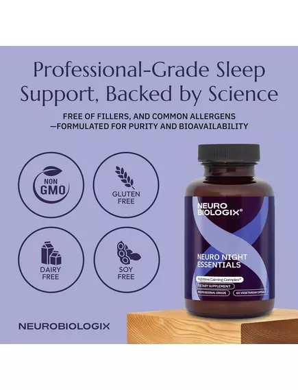 NEUROBIOLOGIX NEURO NIGHT ESSENTIALS (FORMERLY NIGHTTIME CALMING COMPLEX) / НЕЙРО ПІДТРИМКА СНУ 60 КАПСУЛ, фото 13 від магазину біодобавок nutrido.shop