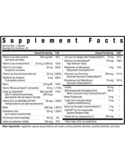 Seeking Health Multivitamin One / Мультивітаміни один раз на день 45 капсул, фото 2 від магазину біодобавок nutrido.shop