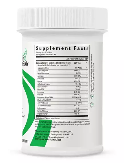 Seeking Health Digestive Enzymes Chewable / Травні ферменти 60 жувальних таблеток, фото 4 в магазине биодобавок nutrido.shop