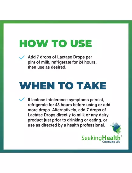 SEEKING HEALTH LACTASE DROPS / ЛАКТАЗА ФЕРМЕНТ ДЛЯ РОЗЩЕПЛЕННЯ ЛАКТОЗИ 15 МЛ, фото 2 від магазину біодобавок nutrido.shop