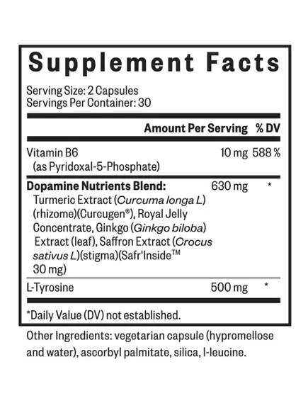 Seeking Health Dopamine Nutrients / Поживні речовини для вироблення дофаміну 60 капсул, фото 3 в магазине биодобавок nutrido.shop