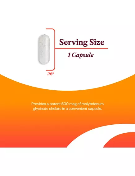 SEEKING HEALTH MOLYBDENUM / МОЛІБДЕН ДЛЯ МЕТАБОЛІЗМУ СІРКИ ТА СУЛЬФІТІВ 500 МГ 90 КАПСУЛ, фото 3 від магазину біодобавок nutrido.shop