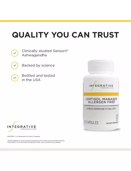 Integrative Therapeutics Cortisol Manager Allergen Free / Здоровий рівень кортизолу 30 капсул, фото 11 від магазину біодобавок nutrido.shop
