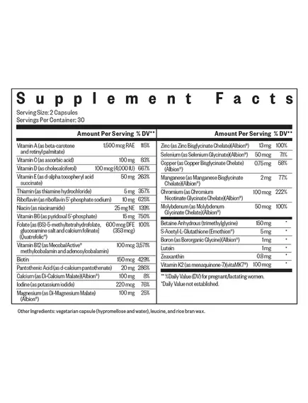 Seeking Health Prenatal Essentials / Комплекс витаминов для беременных 60 капсул, фото 8 в магазине биодобавок nutrido.shop