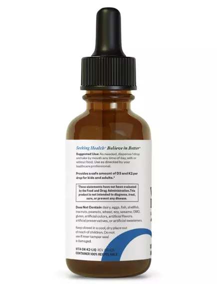 SEEKING HEALTH VITAMIN D3+K2 DROPS / ВІТАМІН Д3+К2 РІДКИЙ 30 МЛ, фото 4 від магазину біодобавок nutrido.shop