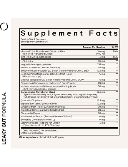 CODEAGE LEAKY GUT FORMULA / КОМПЛЕКСНА ДОБАВКА ДЛЯ ЛІКУВАННЯ КИШКІВНИКА 60 КАПСУЛ, фото 12 від магазину біодобавок nutrido.shop