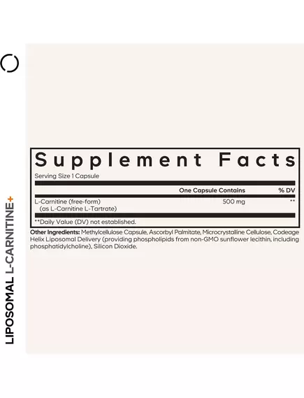 CODEAGE LIPOSOMAL L-CARNITINE / ЛІПОСОМАЛЬНИЙ L-КАРНІТИН 90 КАПСУЛ, фото 10 від магазину біодобавок nutrido.shop