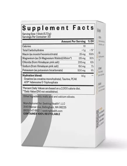 SEEKING HEALTH OPTIMAL ELECTROLYTE UNFLAVORED / ОПТИМАЛЬНІ ЕЛЕКТРОЛІТИ БЕЗ СМАКОВИХ ДОБАВОК 30 САШЕ, фото 5 від магазину біодобавок nutrido.shop