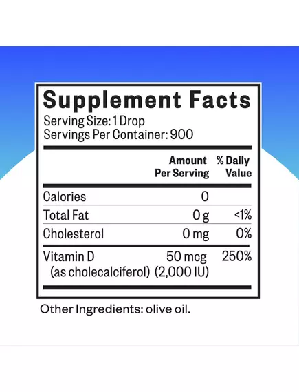 Seeking Health Optimal Vitamin D Drops / Витамин Д3 жидкий на основе оливкового масла 30 мл, фото 3 в магазине биодобавок nutrido.shop