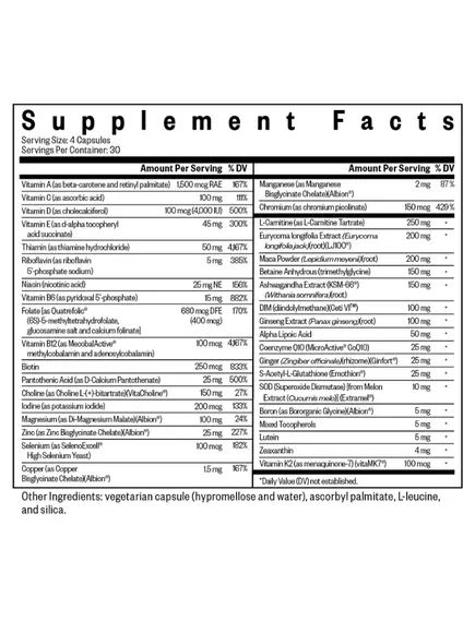 Seeking Health Optimal Man / Мультивитамины для мужчин 120 капсул, фото 3 в магазине биодобавок nutrido.shop