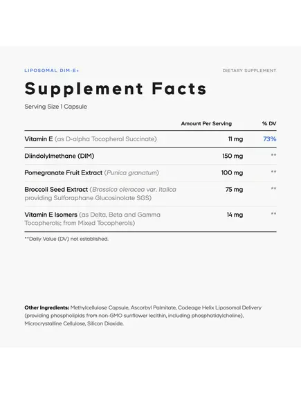 CODEAGE LIPOSOMAL DIM-E / ЛІПОСОМАЛЬНИЙ ДІМ + ВІТАМІН Е 120 КАПСУЛ, фото 9 від магазину біодобавок nutrido.shop