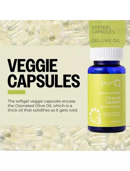 PURO3 OZONATED OLIVE OIL CAPSULES / ОЗОНОВАНА ОЛИВКОВА ОЛІЯ 500 МГ 90 КАПСУЛ, фото 4 від магазину біодобавок nutrido.shop