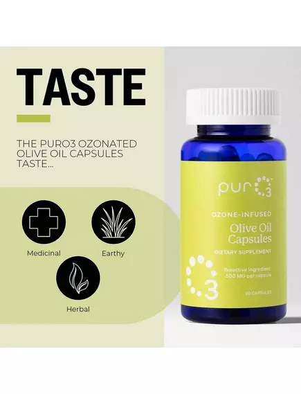 PURO3 OZONATED OLIVE OIL CAPSULES / ОЗОНОВАНА ОЛИВКОВА ОЛІЯ 500 МГ 90 КАПСУЛ, фото 6 від магазину біодобавок nutrido.shop