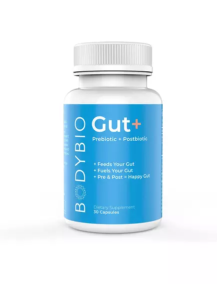 BodyBio Gut+ / Поддержка кишечника пребиотики + постбиотики 30 капсул в магазине биодобавок nutrido.shop