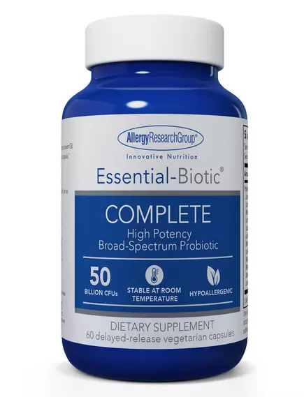 Allergy Research Essential-Biotic Complete / Комплексный пробиотик 12 штаммов 50 млрд КОЕ 60 капсул в магазине биодобавок nutrido.shop