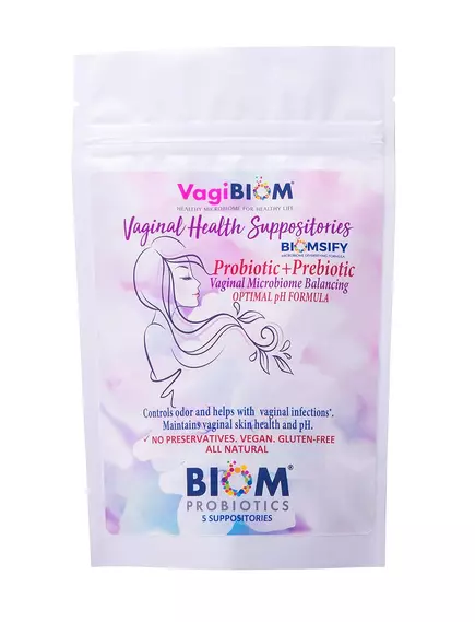 Biom Probiotics Vaginal Probiotic Suppository / Вагинальные суппозитории с пробиотиками 5 шт. в магазине биодобавок nutrido.shop