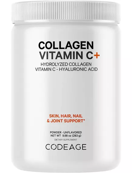 CodeAge Collagen Peptides Powder + / Пептиди колагену + вітамін С 283 г від магазину біодобавок nutrido.shop