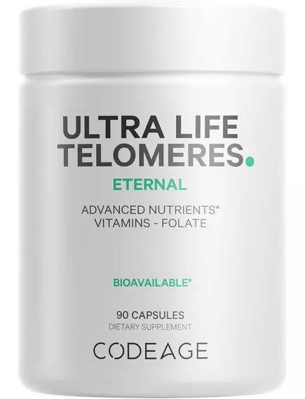 CodeAge Ultra Life Telomeres / Теломери підтримка здорового старіння та циклу метилювання 90 капсул від магазину біодобавок nutrido.shop