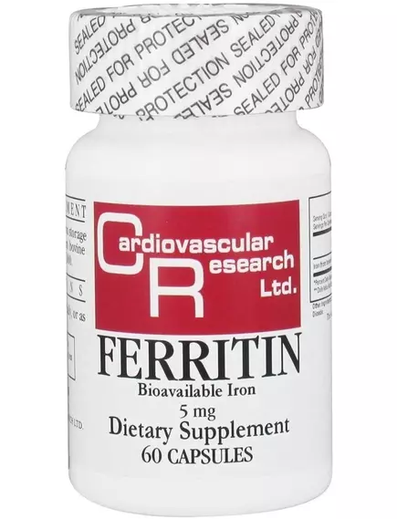 Cardiovascular Research Ferritin / Ферритин биодоступное железо 5 мг 60 капсул в магазине биодобавок nutrido.shop