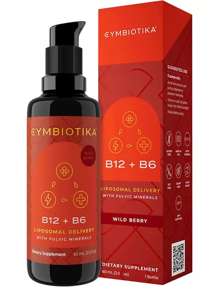 Cymbiotika Liposomal Vitamin B12 + B6 / Витамин Б12 + Б6 липосомальный 60 мл в магазине биодобавок nutrido.shop