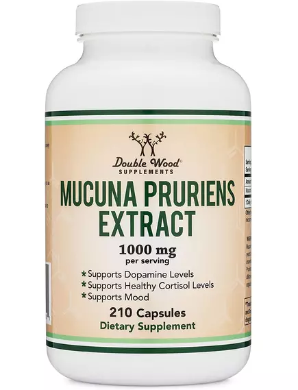 Double Wood Mucuna Pruriens Extract / Мукуна 1000 мг 210 капс в магазине биодобавок nutrido.shop