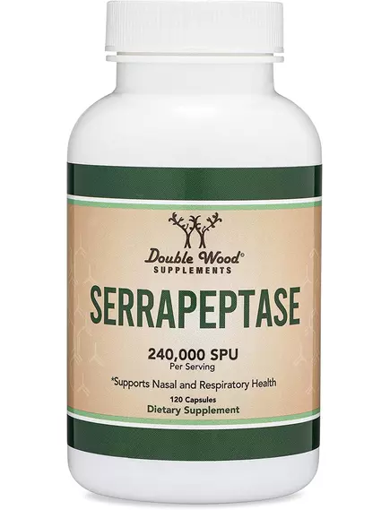Double Wood Serrapeptase / Серрапептаза протеолітичні ферменти 120 капсул від магазину біодобавок nutrido.shop
