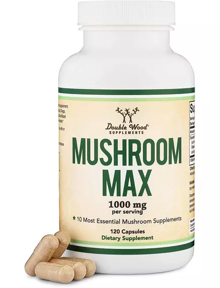 Double Wood Mushroom Max / Смесь из 10 медицинских грибов 120 капсул в магазине биодобавок nutrido.shop