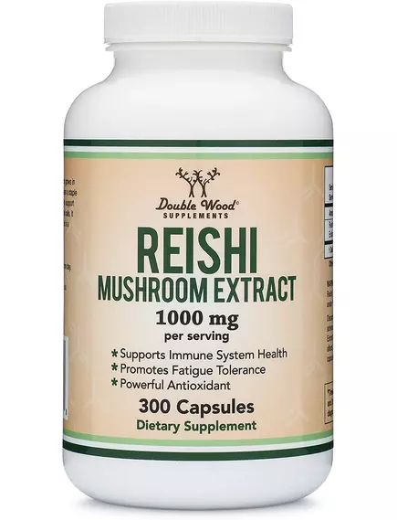Double Wood Reishi Mushroom Extract / Рейши гриб для поддержки иммунитета 500 мг 300 капсул в магазине биодобавок nutrido.shop