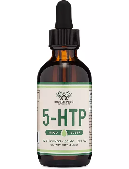 Double Wood 5-HTP Liquid Drops / 5-гидрокситриптофан для хорошего настроения и сна жидкий 60 мл в магазине биодобавок nutrido.shop