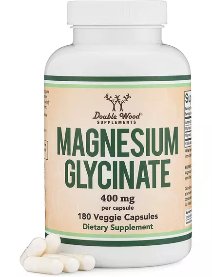 Double Wood Magnesium Glycinate / Магний глицинат для улучшения качества сна 180 капсул в магазине биодобавок nutrido.shop