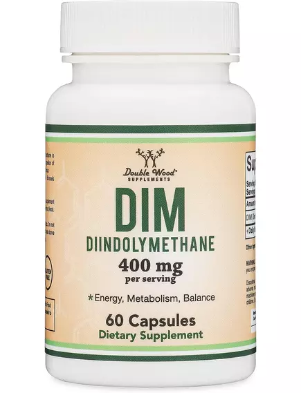 Double Wood DIM (Diindolylmethane) / ДІМ Здоровий метаболізм естрогену 400 мг 60 капсул від магазину біодобавок nutrido.shop