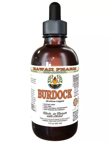 Hawaii Pharm Burdock Liquid Extract Alcohol-FREE / Экстракт лопуха органик без спирта 60 мл в магазине биодобавок nutrido.shop
