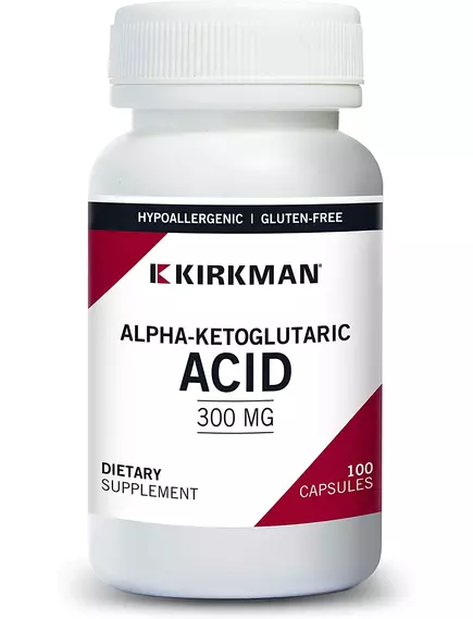Kirkman Alpha-ketoglutaric acid / Альфа-кетоглутаровая кислота 300 мг 100 капсул в магазине биодобавок nutrido.shop