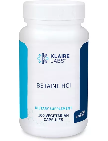 Klaire Betaine HCL / Бетаин HCL соляная кислота 100 капсул в магазине биодобавок nutrido.shop