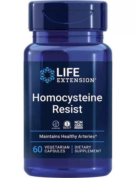 Life Extension Homocysteine Resist / Поддержка здорового уровня гомоцистеина 60 капсул в магазине биодобавок nutrido.shop